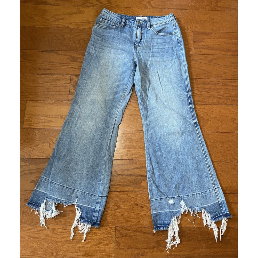 Flying Monkey Jeans Womens 26 High Rise Flare Released Hem Stretch Bohemian‎